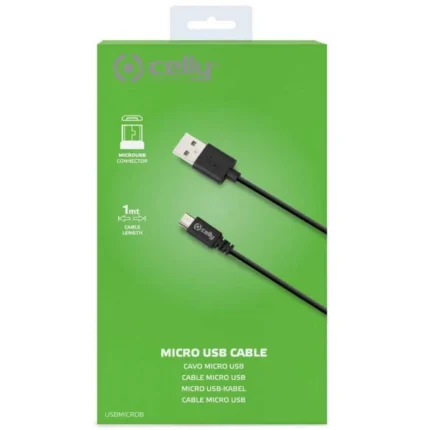 Celly כבל סנכרון וטעינה בעל חיבור USB – C – שחור 1.5 מטר